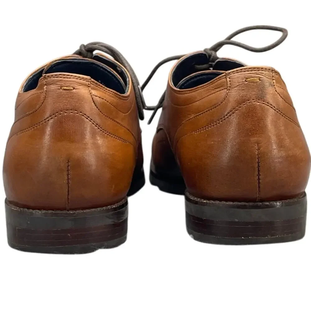 Cole Haan Lewis Grand Brown Leather Lace Up Derby Oxford Dress Shoe Men 8M